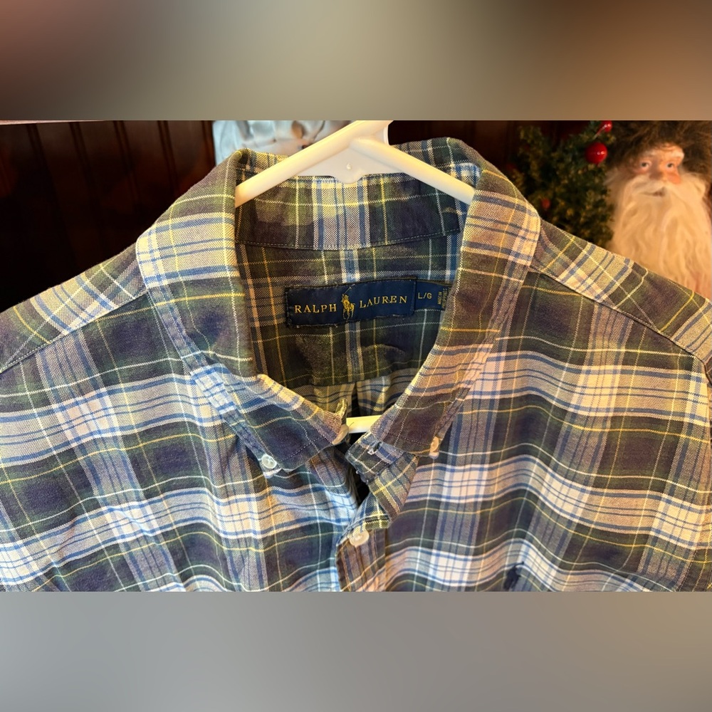 Ralph Lauren Blue and Green Plaid‎ Casual button down Shirt - Picture 4 of 6